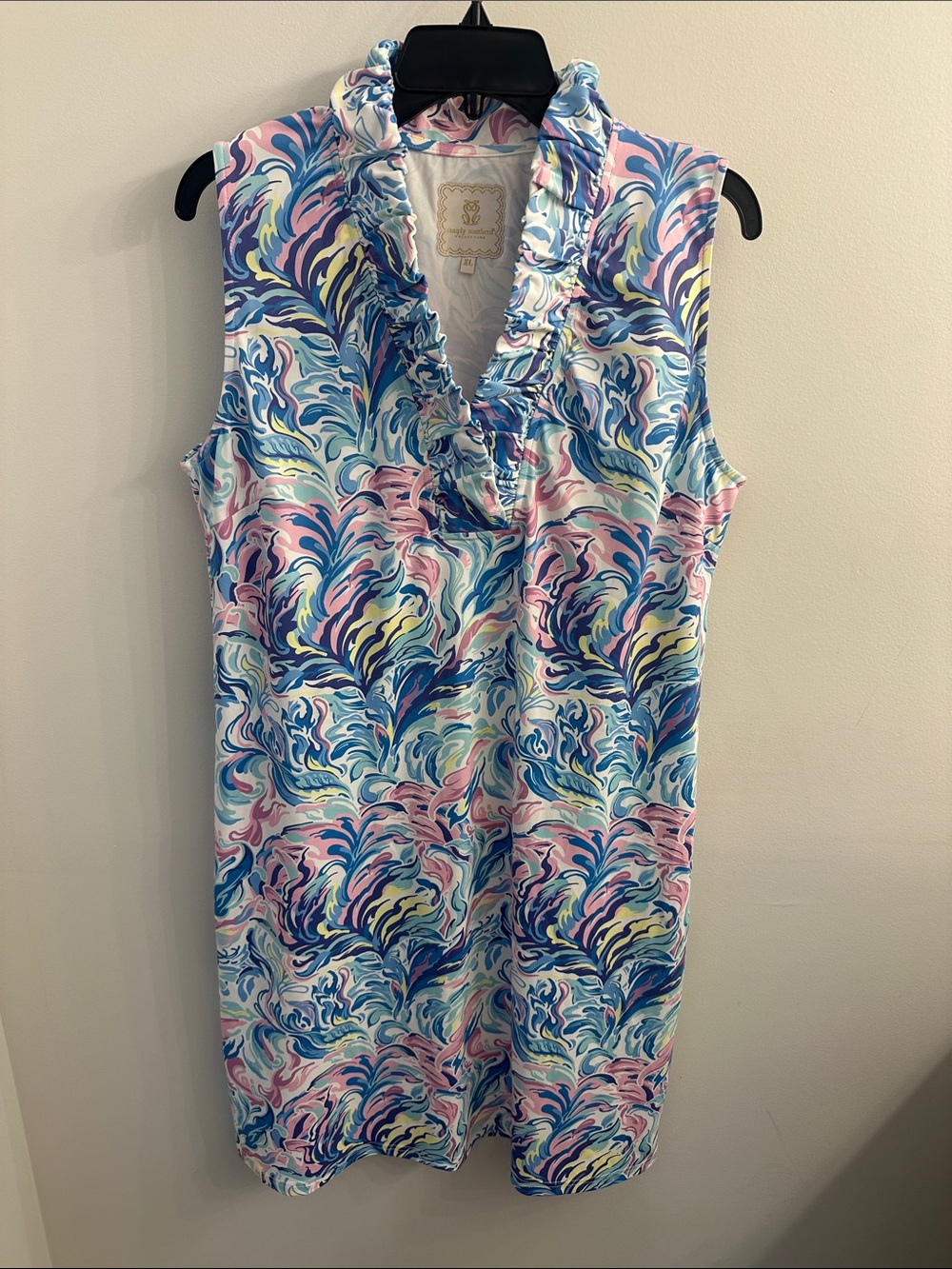 Simply Southern Ruffled V-Neck Watercolor Dress